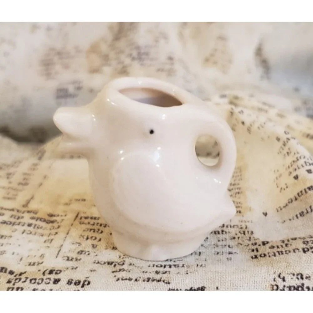 Artsy, Boho, Quirky  - Vintage Miniature Bird/Duck Pitcher w/ Floral Pattern